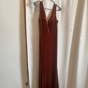Rust Velvet Bridesmaid Dress Revelry Size 4